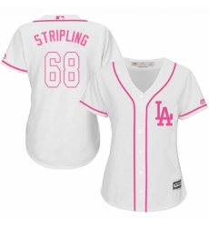 Women's Majestic Los Angeles Dodgers #68 Ross Stripling Authentic White Fashion Cool Base MLB Jersey