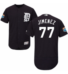 Men's Majestic Detroit Tigers #77 Joe Jimenez Navy Blue Alternate Flex Base Authentic Collection MLB Jersey