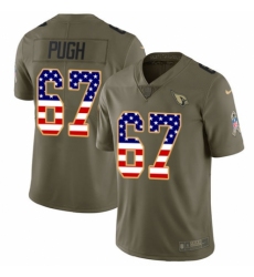 Youth Nike Arizona Cardinals #67 Justin Pugh Limited Olive/USA Flag 2017 Salute to Service NFL Jersey