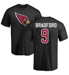 NFL Nike Arizona Cardinals #9 Sam Bradford Black Name & Number Logo T-Shirt
