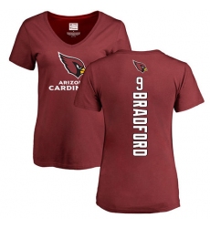 NFL Women's Nike Arizona Cardinals #9 Sam Bradford Maroon Backer T-Shirt