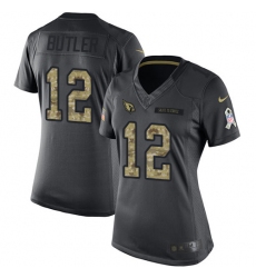 Women's Nike Arizona Cardinals #12 Brice Butler Limited Black 2016 Salute to Service NFL Jersey