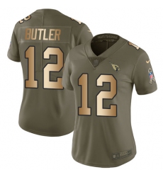 Women's Nike Arizona Cardinals #12 Brice Butler Limited Olive Gold 2017 Salute to Service NFL Jersey