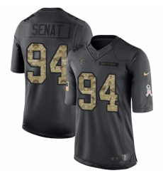 Men's Nike Atlanta Falcons #94 Deadrin Senat Limited Black 2016 Salute to Service NFL Jersey