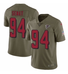 Men's Nike Atlanta Falcons #94 Deadrin Senat Limited Green Salute to Service Tank Top NFL Jersey