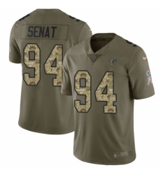Men's Nike Atlanta Falcons #94 Deadrin Senat Limited Olive/Camo 2017 Salute to Service NFL Jersey