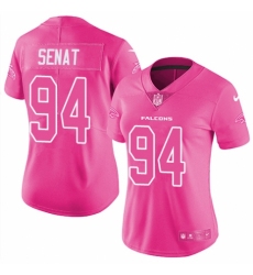 Women's Nike Atlanta Falcons #94 Deadrin Senat Limited Pink Rush Fashion NFL Jersey