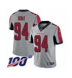 Youth Atlanta Falcons #94 Deadrin Senat Limited Silver Inverted Legend 100th Season Football Jersey
