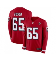 Men's Atlanta Falcons #65 Brandon Fusco Limited Red Therma Long Sleeve Football Jersey