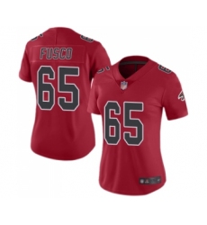 Women's Atlanta Falcons #65 Brandon Fusco Limited Red Rush Vapor Untouchable Football Jersey