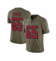 Youth Atlanta Falcons #65 Brandon Fusco Limited Red Therma Long Sleeve Football Jersey