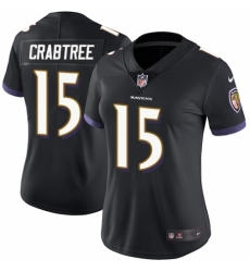 Women's Nike Baltimore Ravens #15 Michael Crabtree Black Alternate Vapor Untouchable Elite Player NFL Jersey