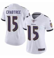 Women's Nike Baltimore Ravens #15 Michael Crabtree White Vapor Untouchable Limited Player NFL Jersey