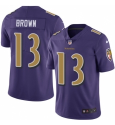 Men's Nike Baltimore Ravens #13 John Brown Elite Purple Rush Vapor Untouchable NFL Jersey