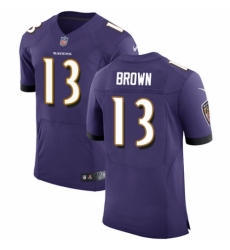 Men's Nike Baltimore Ravens #13 John Brown Purple Team Color Vapor Untouchable Elite Player NFL Jersey