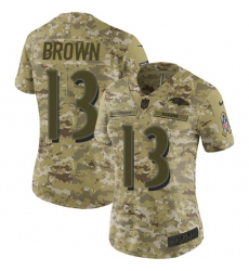 Women's Nike Baltimore Ravens #13 John Brown Limited Camo 2018 Salute to Service NFL Jersey