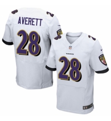 Men's Nike Baltimore Ravens #28 Anthony Averett Elite White NFL Jersey