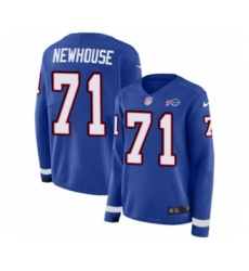 Women's Nike Buffalo Bills #71 Marshall Newhouse Limited Royal Blue Therma Long Sleeve NFL Jersey