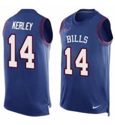 Men's Nike Buffalo Bills #14 Jeremy Kerley Limited Royal Blue Player Name & Number Tank Top NFL Jersey