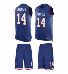 Men's Nike Buffalo Bills #14 Jeremy Kerley Limited Royal Blue Tank Top Suit NFL Jersey