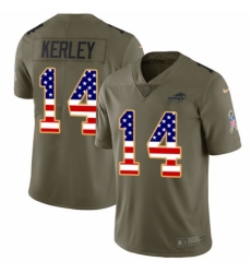 Youth Nike Buffalo Bills #14 Jeremy Kerley Limited Olive/USA Flag 2017 Salute to Service NFL Jersey