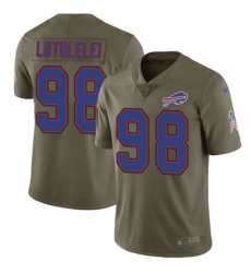 Men's Nike Buffalo Bills #98 Star Lotulelei Limited Olive 2017 Salute to Service NFL Jersey