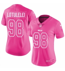 Women's Nike Buffalo Bills #98 Star Lotulelei Limited Pink Rush Fashion NFL Jersey
