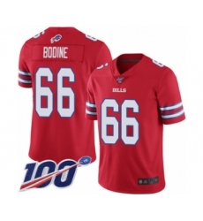 Men's Buffalo Bills #66 Russell Bodine Limited Red Rush Vapor Untouchable 100th Season Football Jersey