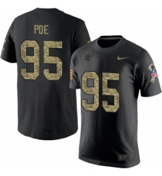 NFL Men's Nike Carolina Panthers #95 Dontari Poe Black Camo Salute to Service T-Shirt
