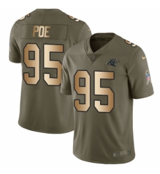 Youth Nike Carolina Panthers #95 Dontari Poe Limited Olive/Gold 2017 Salute to Service NFL Jersey