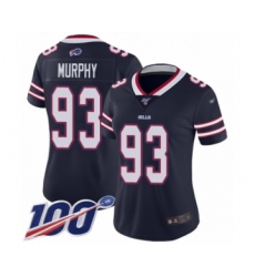 Women's Buffalo Bills #93 Trent Murphy Limited Navy Blue Inverted Legend 100th Season Football Jersey