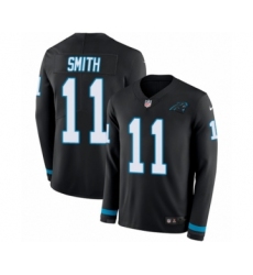 Men's Nike Carolina Panthers #11 Torrey Smith Limited Black Therma Long Sleeve NFL Jersey