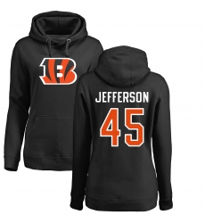 NFL Women's Nike Cincinnati Bengals #45 Malik Jefferson Black Name & Number LogoPullover Hoodie