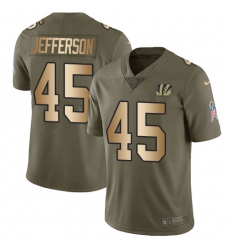 Youth Nike Cincinnati Bengals #45 Malik Jefferson Limited Olive Gold 2017 Salute to Service NFL Jerseyrsey