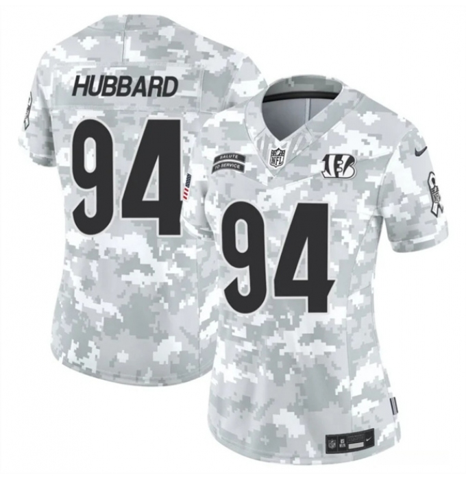 Women's Cincinnati Bengals #94 Sam Hubbard 2024 F.U.S.E Arctic Camo Salute To Service Limited Stitched Football Jersey(Run Small)