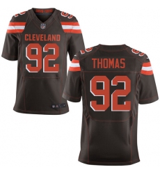 Men's Nike Cleveland Browns #92 Chad Thomas Elite Brown Team Color NFL Jersey