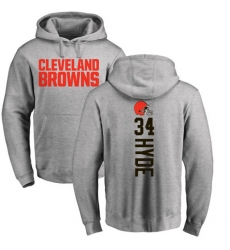 NFL Nike Cleveland Browns #34 Carlos Hyde Ash Pullover Hoodie