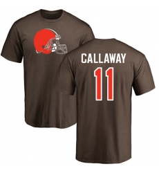 NFL Nike Cleveland Browns #11 Antonio Callaway Brown Name & Number Logo T-Shirt