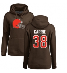 NFL Women's Nike Cleveland Browns #38 T. J. Carrie Brown Name & Number Logo Pullover Hoodie