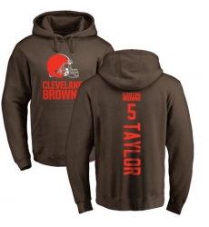 NFL Nike Cleveland Browns #5 Tyrod Taylor Brown Backer Pullover Hoodie