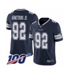 Men's Dallas Cowboys #92 Dorance Armstrong Jr. Navy Blue Team Color Vapor Untouchable Limited Player 100th Season Football Jersey