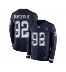 Youth Dallas Cowboys #92 Dorance Armstrong Jr. Limited Navy Blue Therma Long Sleeve Football Jersey