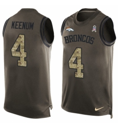 Men's Nike Denver Broncos #4 Case Keenum Limited Green Salute to Service Tank Top NFL Jersey