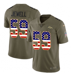 Youth Nike Denver Broncos #59 Josey Jewell Limited Olive USA Flag 2017 Salute to Service NFL Jersey