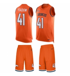 Men's Nike Denver Broncos #41 Isaac Yiadom Limited Orange Tank Top Suit NFL Jersey