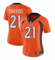 Women's Nike Denver Broncos #21 Su'a Cravens Orange Team Color Vapor Untouchable Limited Player NFL Jersey