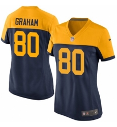 Women's Nike Green Bay Packers #80 Jimmy Graham Navy Blue Alternate Vapor Untouchable Elite Player NFL Jersey