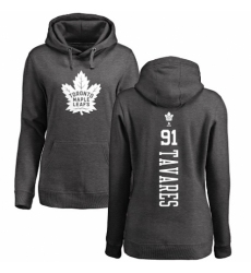 NHL Women's Adidas Toronto Maple Leafs #91 John Tavares Charcoal One Color Backer Pullover Hoodie