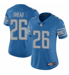 Women's Nike Detroit Lions #26 DeShawn Shead Blue Team Color Vapor Untouchable Limited Player NFL Jersey