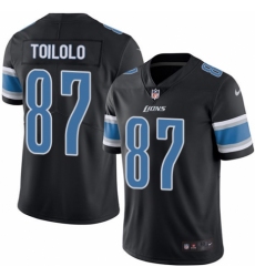 Men's Nike Detroit Lions #87 Levine Toilolo Elite Black Rush Vapor Untouchable NFL Jersey
